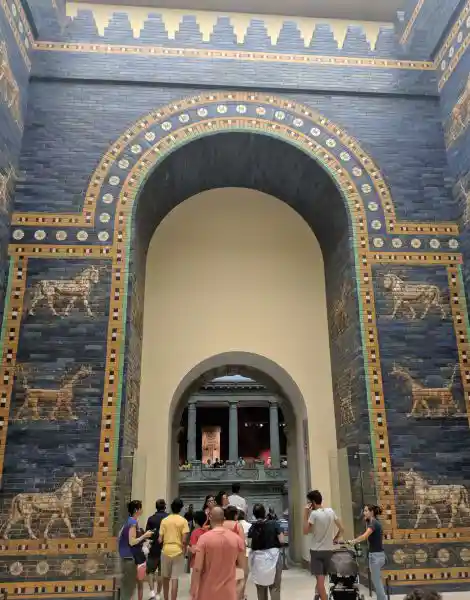 The Ishtar Gate of Babylon, walkway entrance with people